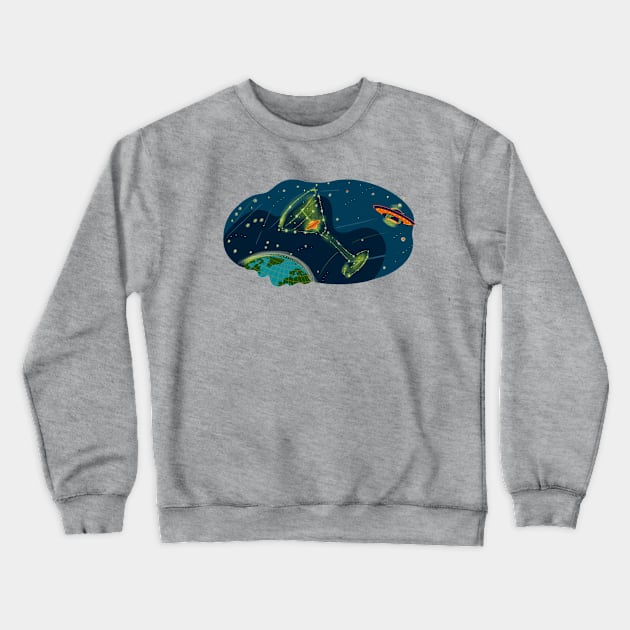 Martian Martini Crewneck Sweatshirt by BullShirtCo